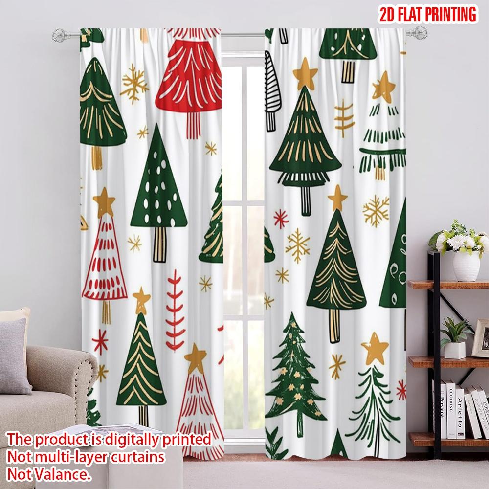 Set Of 2 Flat Printing Merry Christmas Curtains Trees Polyester Without Electricity Party Decorations Use Indoor Curtain W100*H70(CM)-Rod Pocket&2PCS
Set Of 2 Flat Printing Merry Christmas Curtains Trees Polyester Without Electricity Party Decorations Use Indoor Curtain W100*H70(CM)-Rod Pocket&2PCS