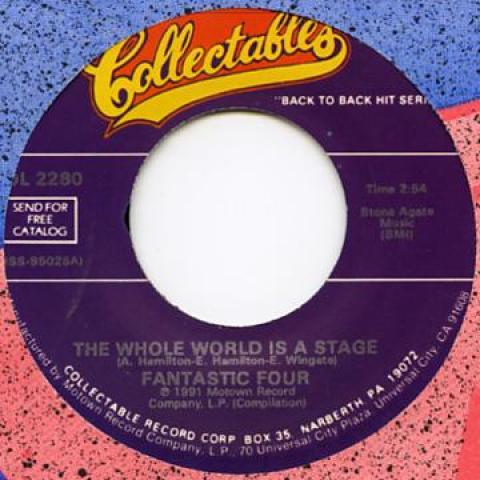 7inch Record FANTASTIC FOUR - Whole World Is A Stage / You Gave M COL712 Collectables 1963 US Soul/Funk
7inch Record FANTASTIC FOUR - Whole World Is A Stage / You Gave M COL712 Collectables 1963 US Soul/Funk