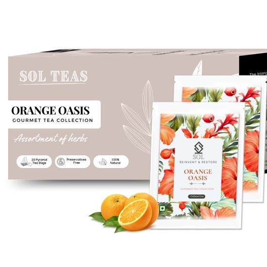 SOL - Reinvent & Restore Orange Oasis - Orange Tea With Hibiscus, Rosehips, Apple & Pineapple | Loaded With Antioxidants | 20 Tea Bags | 40GM
SOL - Reinvent & Restore Orange Oasis - Orange Tea With Hibiscus, Rosehips, Apple & Pineapple | Loaded With Antioxidants | 20 Tea Bags | 40GM