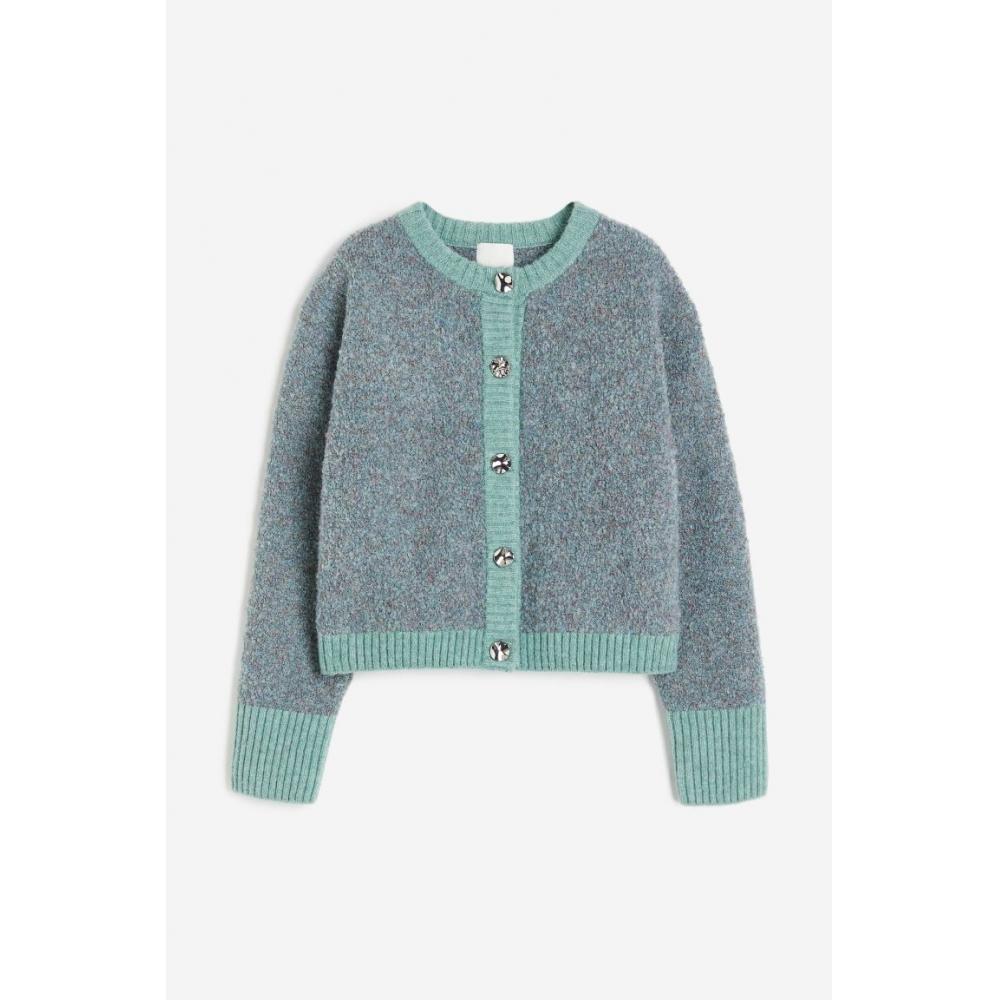 Кардиган из букла HM мятно-зеленый 
Кардиган из букла HM мятно-зеленый