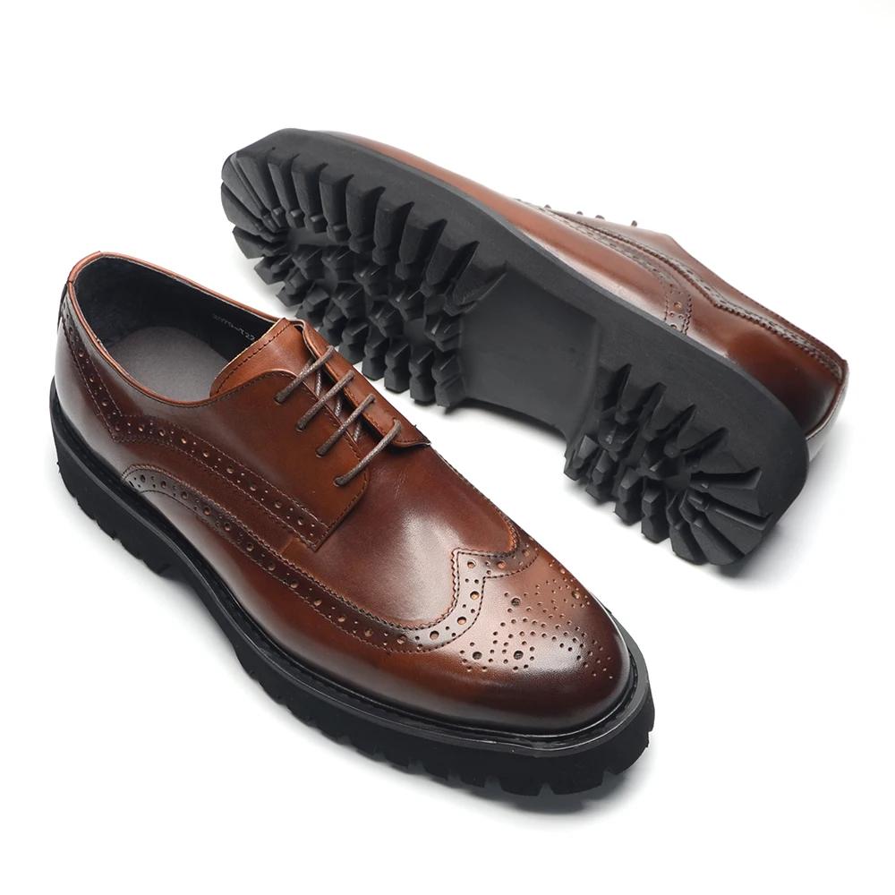 Soft Chunky Sole Men s Derby Dress Shoes Genuine Leather Brogue Wingtip Oxfords Style Casual Business Elevator Shoes Modern Man 42 коричневий
Soft Chunky Sole Men s Derby Dress Shoes Genuine Leather Brogue Wingtip Oxfords Style Casual Business Elevator Shoes Modern Man 42 коричневий