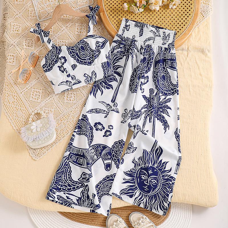 Girls Set 2025 Summer Children s Bow Strappy Top, Casual Printed Wide-leg Pants 130cm=8Y синий
Girls Set 2025 Summer Children s Bow Strappy Top, Casual Printed Wide-leg Pants 130cm=8Y синий