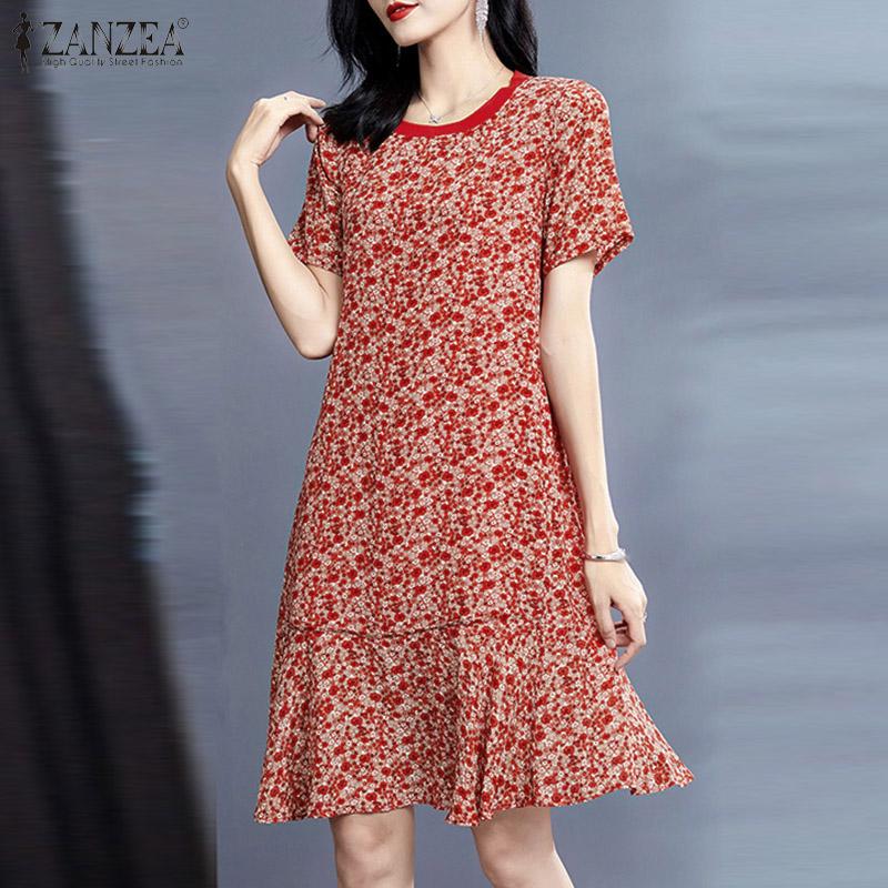 ZANZEA Женские повседневные летние платья с цветочным принтом и короткими рукавами
ZANZEA Женские повседневные летние платья с цветочным принтом и короткими рукавами