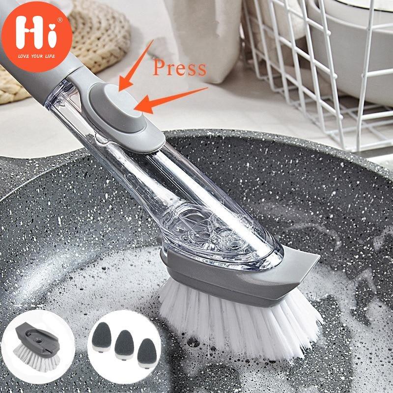 Щетка для чистки кухни Hi, 2 в 1, щетка для чистки с длинной ручкой и съемной щеткой, диспенсер для губки, щетка для мытья посудыHi
Щетка для чистки кухни Hi, 2 в 1, щетка для чистки с длинной ручкой и съемной щеткой, диспенсер для губки, щетка для мытья посудыHi