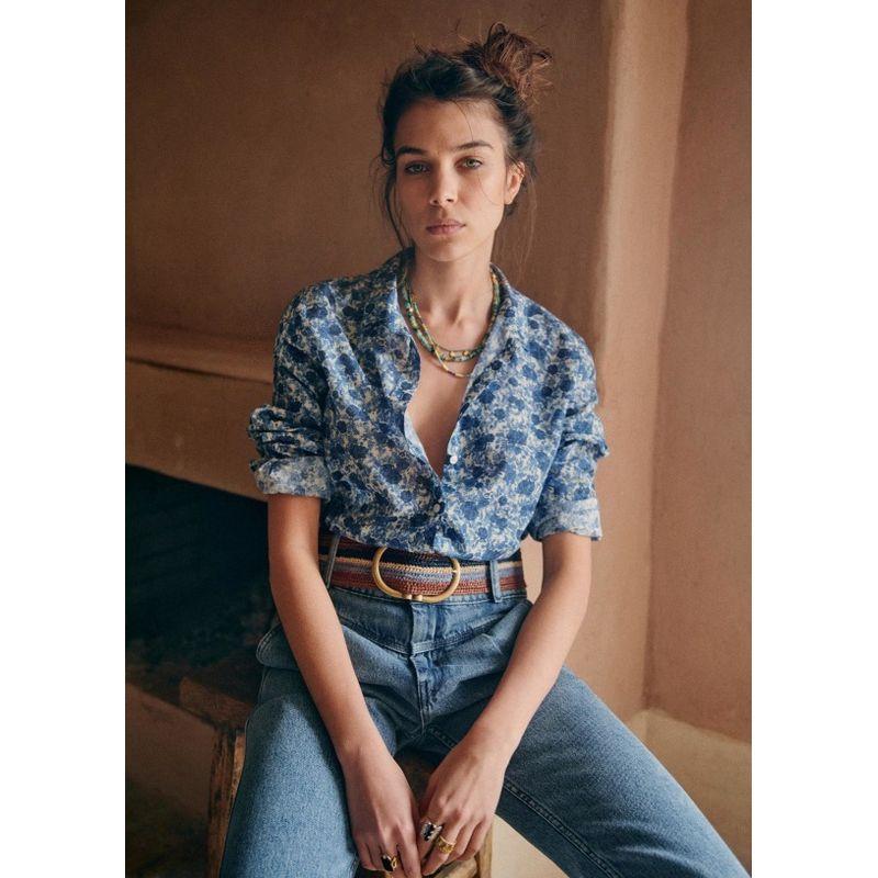 Spring and Autumn Slim Fit Elegant Blue Rose Print Top French (Blue) Rose Print Shirt Female M
Spring and Autumn Slim Fit Elegant Blue Rose Print Top French (Blue) Rose Print Shirt Female M