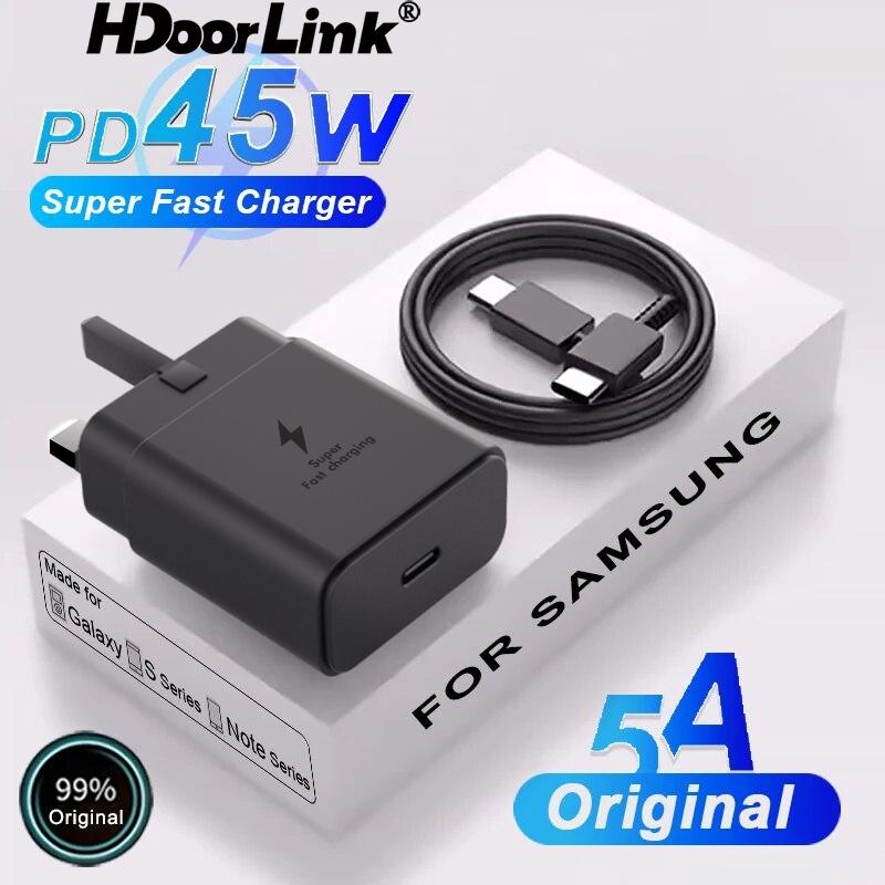 Сверхбыстрое зарядное устройство HdoorLink PD 45 Вт для Samsung Galaxy S22 S23 Ultra Note 10 Plus USB C Type-C, зарядное устройство для быстрой зарядки телефона, кабельные аксессуары типа C
Сверхбыстрое зарядное устройство HdoorLink PD 45 Вт для Samsung Galaxy S22 S23 Ultra Note 10 Plus USB C Type-C, зарядное устройство для быстрой зарядки телефона, кабельные аксессуары типа C