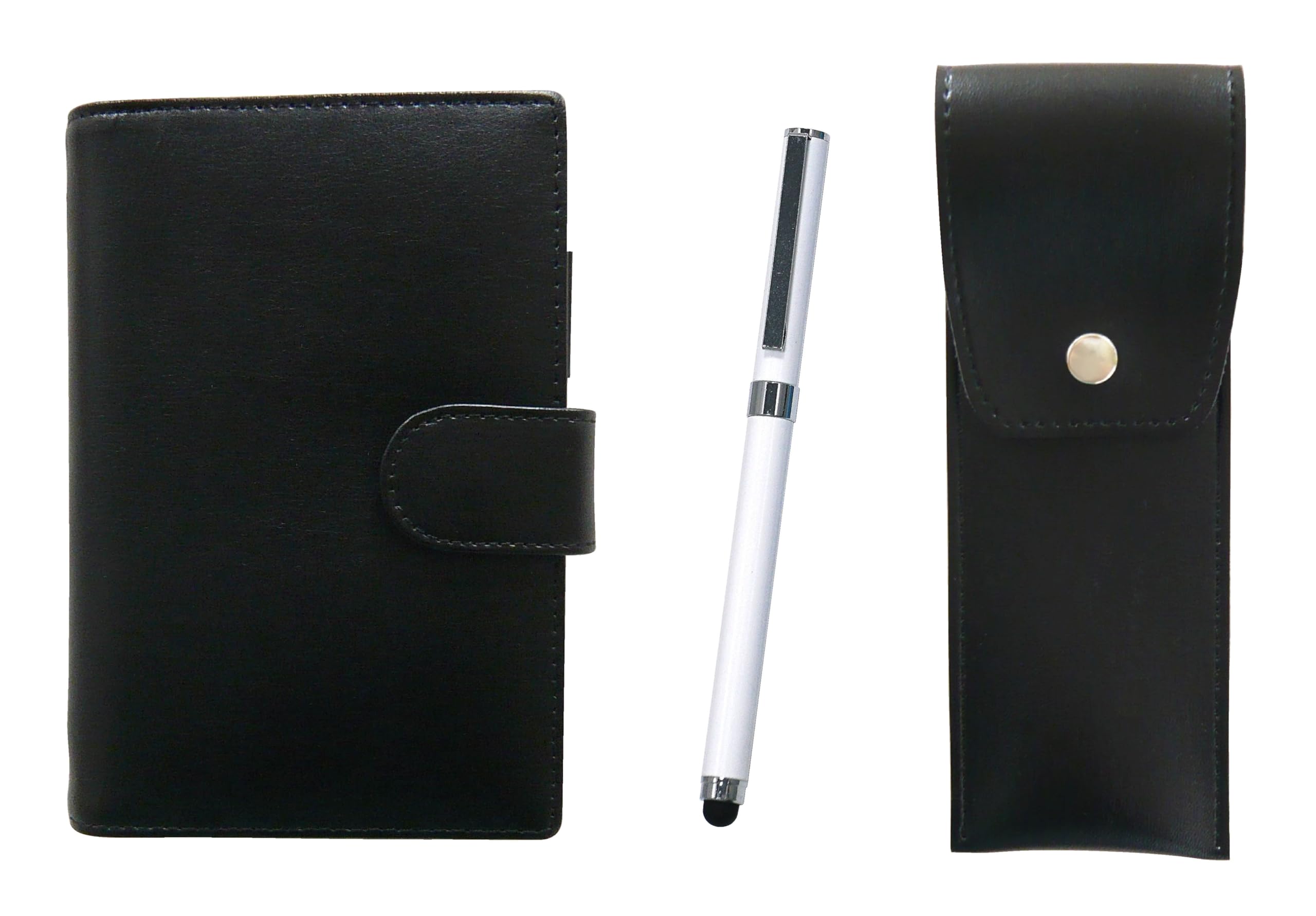 Eco B7 Cowhide Mini System Notebook and Round Button Pen Case Black Smartphone Touch Metal Cap Ballpoint Pen Extra Set White LS002B-BRSB-QSJW700-W
Eco B7 Cowhide Mini System Notebook and Round Button Pen Case Black Smartphone Touch Metal Cap Ballpoint Pen Extra Set White LS002B-BRSB-QSJW700-W