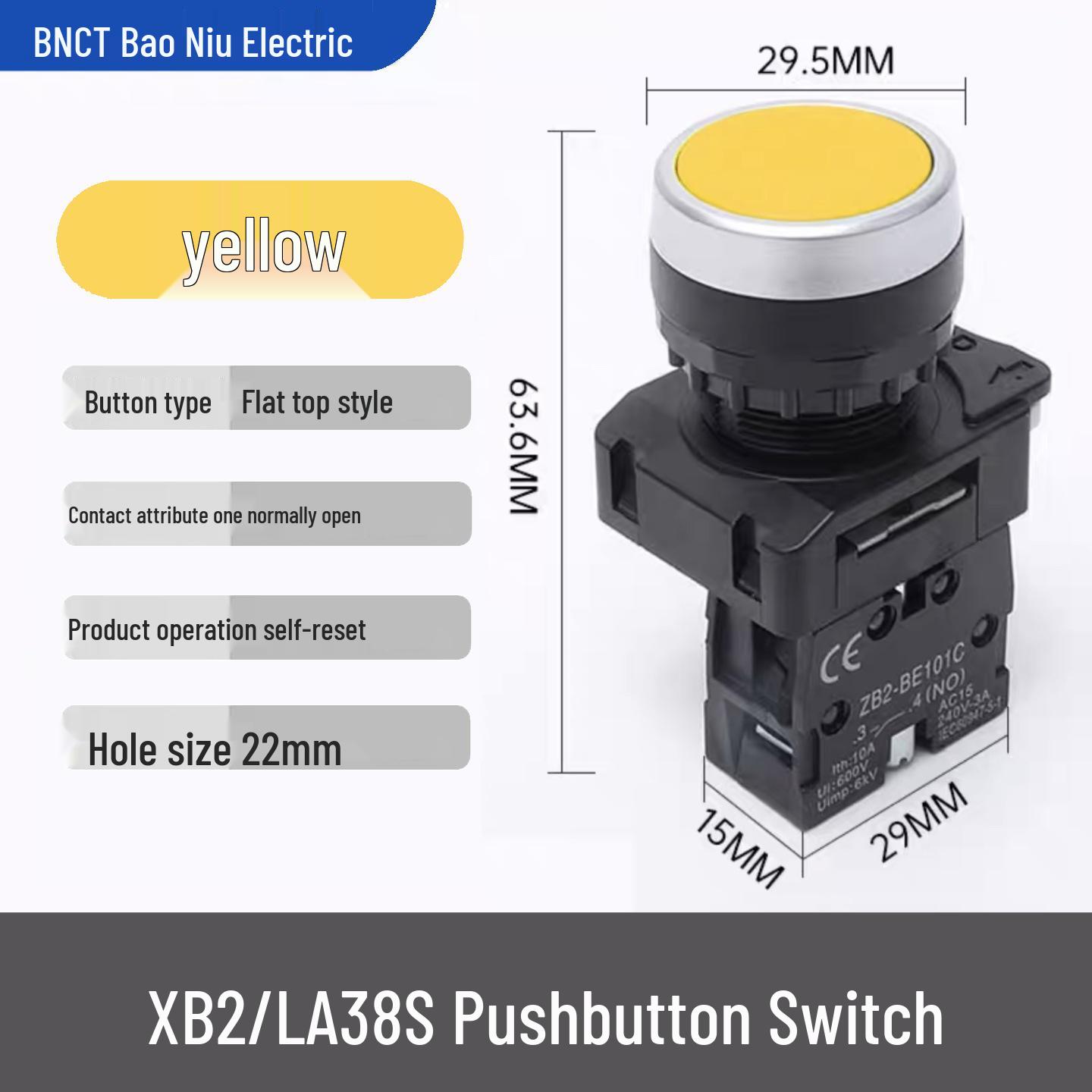 XB2 Original Green/Red Flat Head Self-Reset Self-Locking Button Switch LA38S BA31/BD/EA42
XB2 Original Green/Red Flat Head Self-Reset Self-Locking Button Switch LA38S BA31/BD/EA42
