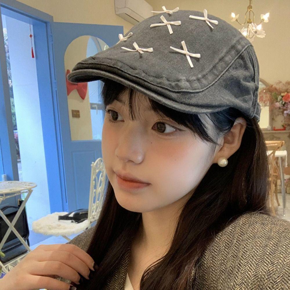 Y2K Painter Hat Bowknot Newsboy Cap Casual Berets Cap Ladies 
Y2K Painter Hat Bowknot Newsboy Cap Casual Berets Cap Ladies