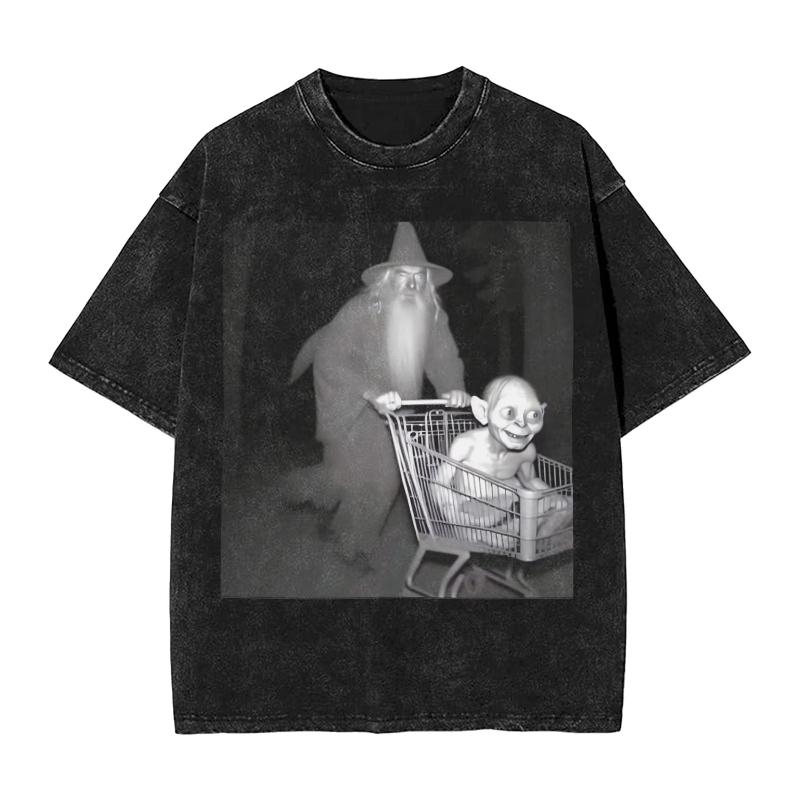 Washed T Shirts Wizard Pushing A Trolley with Creature T-Shirts Harajuku Streetwear Cotton Tops Tee Shirt for Men Women S
Washed T Shirts Wizard Pushing A Trolley with Creature T-Shirts Harajuku Streetwear Cotton Tops Tee Shirt for Men Women S