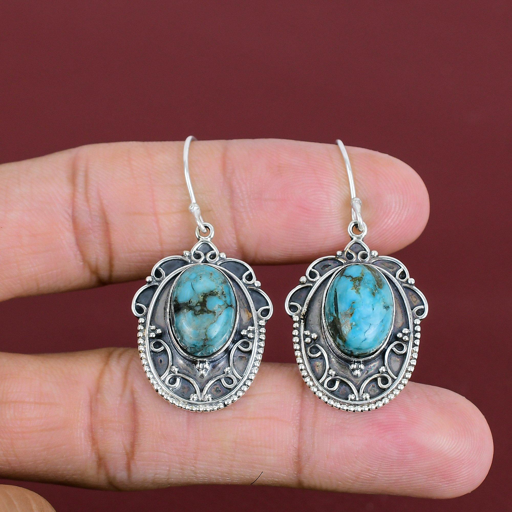 Tibetan Turquoise Gemstone Earring Vintage Earring Handmade Jewelry 925 Sterling Silver Earring Unique Jewelry Drop Earring Gifts For Mother
Tibetan Turquoise Gemstone Earring Vintage Earring Handmade Jewelry 925 Sterling Silver Earring Unique Jewelry Drop Earring Gifts For Mother