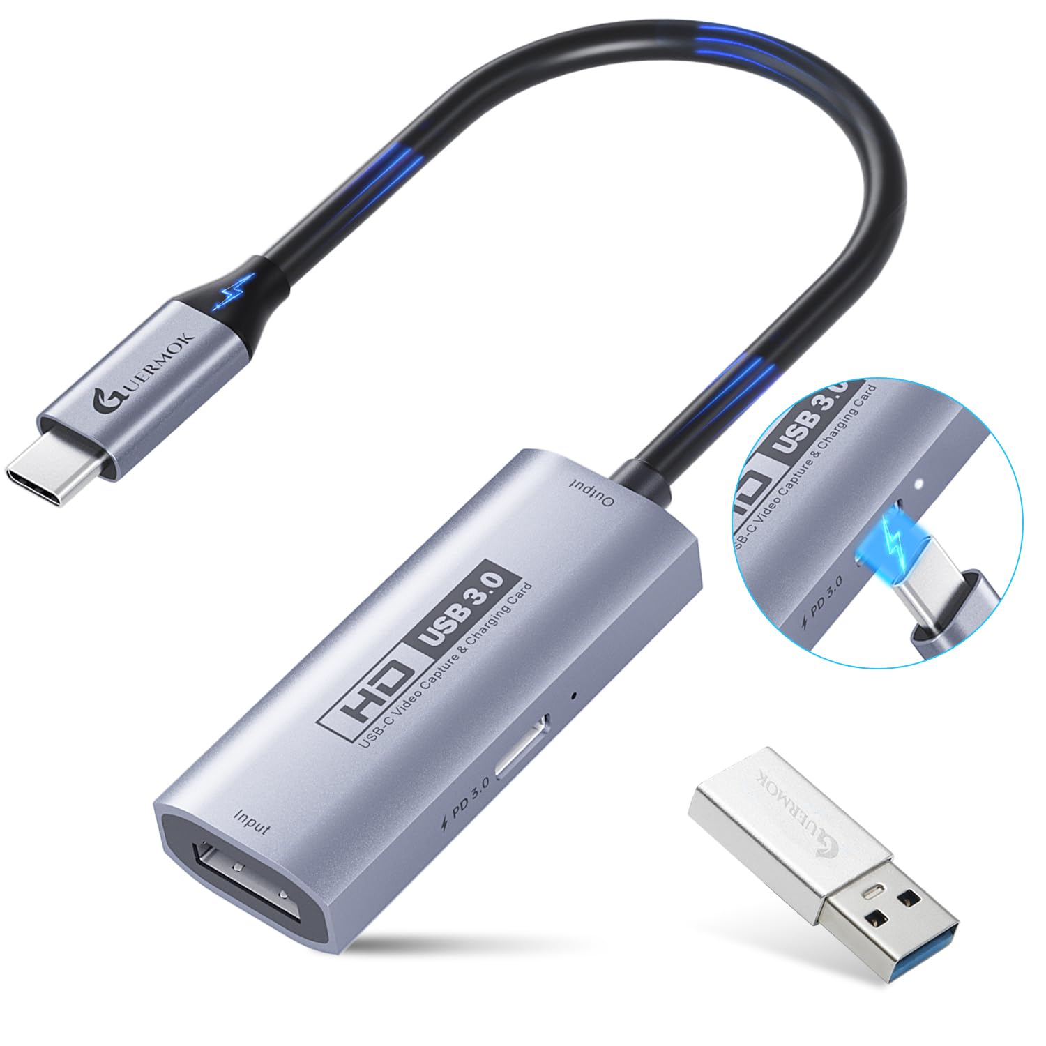 Guermok Карта захоплення відео USB PD 100 Вт Швидка зарядка 1080P 60FPS HDMI на карту захоплення Type C Пристрій захоплення для прямої трансляції ігор Чорний 3.0 USB-A/C срібний
Guermok Карта захоплення відео USB PD 100 Вт Швидка зарядка 1080P 60FPS HDMI на карту захоплення Type C Пристрій захоплення для прямої трансляції ігор Чорний 3.0 USB-A/C срібний