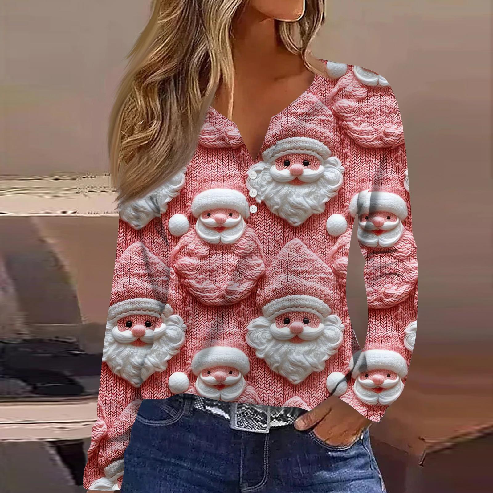 Женская модная повседневная футболка с V-образным вырезом, на пуговицах, с длинным рукавом, с рождественским принтом XL арбуз красный
Женская модная повседневная футболка с V-образным вырезом, на пуговицах, с длинным рукавом, с рождественским принтом XL арбуз красный