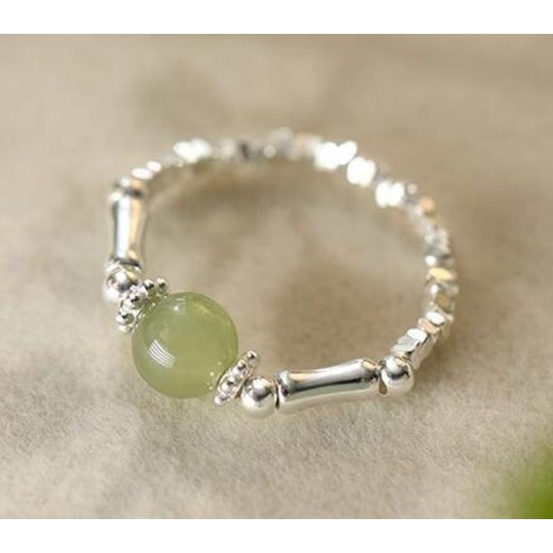 925 Серебряное кольцо из натурального нефрита Хэтянь, ниша, украшенное бисером, маленькие кусочки серебра, женское легкое роскошное сложенное ретро, национальный стиль, индивидуальность Elastic rope
925 Серебряное кольцо из натурального нефрита Хэтянь, ниша, украшенное бисером, маленькие кусочки серебра, женское легкое роскошное сложенное ретро, национальный стиль, индивидуальность Elastic rope