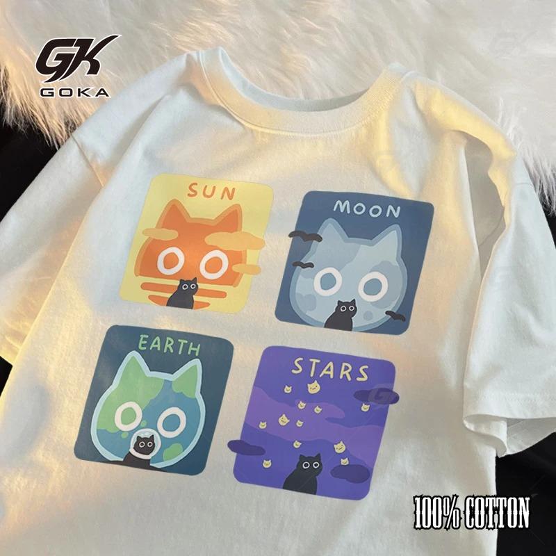 Astronomical Cat Triple Loose Short Sleeved Casual T-shirt Men Women Japanese Style Men s Pure Cotton Sun Moon Earth Couple Tee 4XL
Astronomical Cat Triple Loose Short Sleeved Casual T-shirt Men Women Japanese Style Men s Pure Cotton Sun Moon Earth Couple Tee 4XL