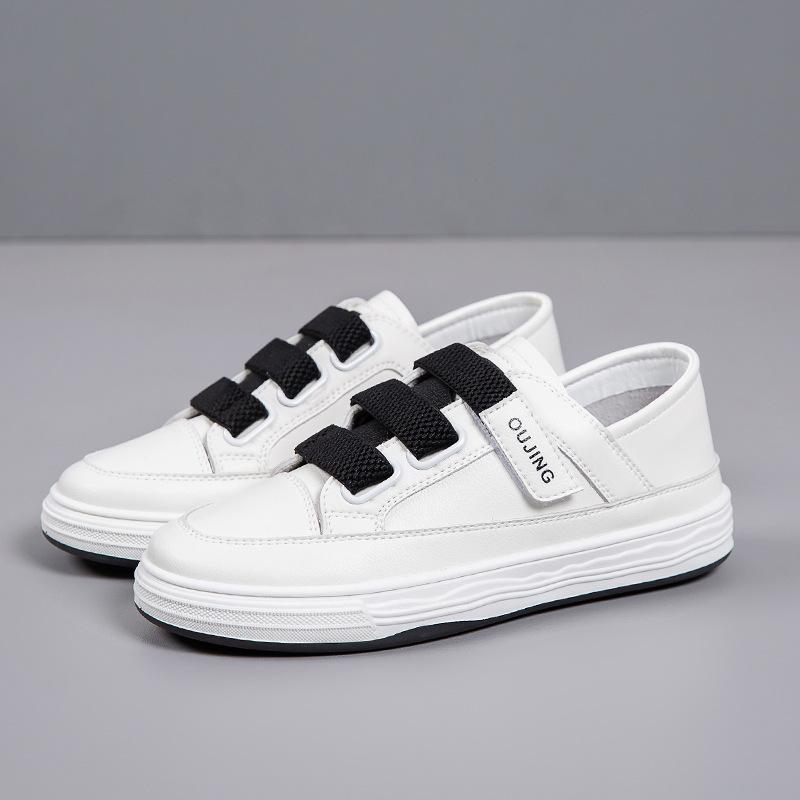 2025 новые весенние легкие модные маленькие белые туфли на липучке, женская повседневная обувь с мягкой подошвой, нескользящие туфли с одной педалью 35 чёрный