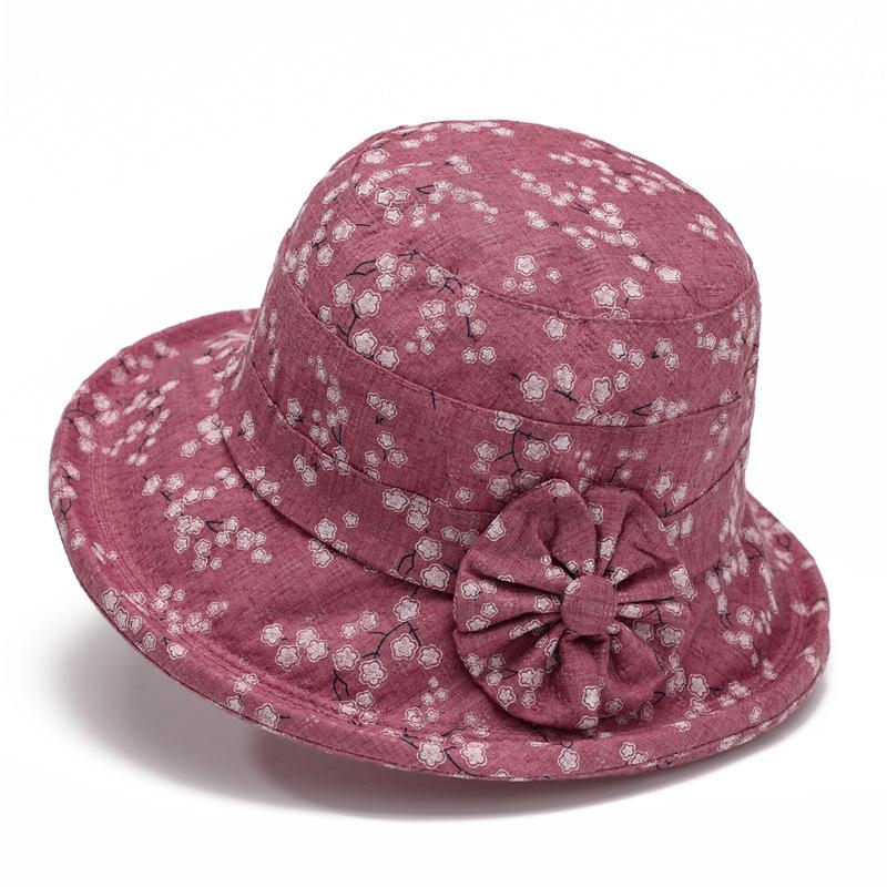 Женская шляпа от солнца с бантом, регулируемая портативная рыбацкая шляпа на весну/лето/осень, стильная уличная хлопковая кепка с защитой от ультрафиолета M(56-58cm)