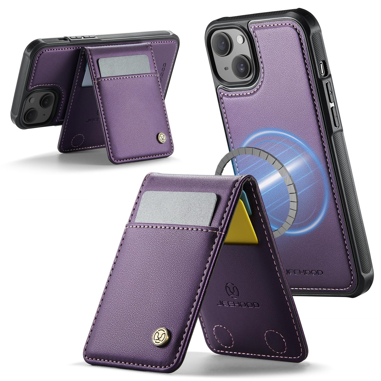 For iPhone 14 Leather Back Cover Compatible with MagSafe JEEHOOD J06 Phone Case with Card Bag RFID Blocking Black
For iPhone 14 Leather Back Cover Compatible with MagSafe JEEHOOD J06 Phone Case with Card Bag RFID Blocking Black
