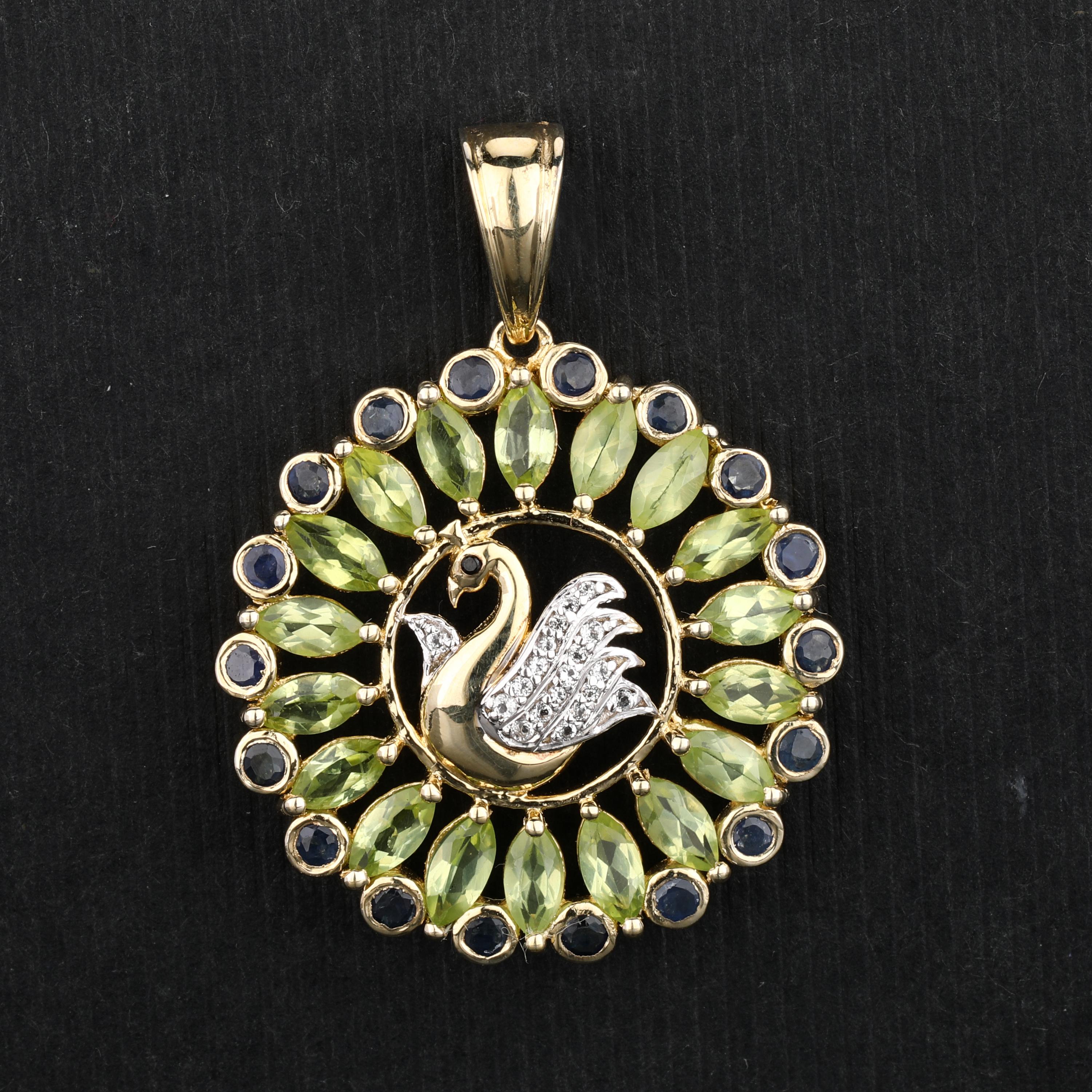 Peridot Blue Sapphire Pendant 925 Sterling Silver Gold Plated White Topaz Handmade Fine Jewelry Gift for Her
Peridot Blue Sapphire Pendant 925 Sterling Silver Gold Plated White Topaz Handmade Fine Jewelry Gift for Her