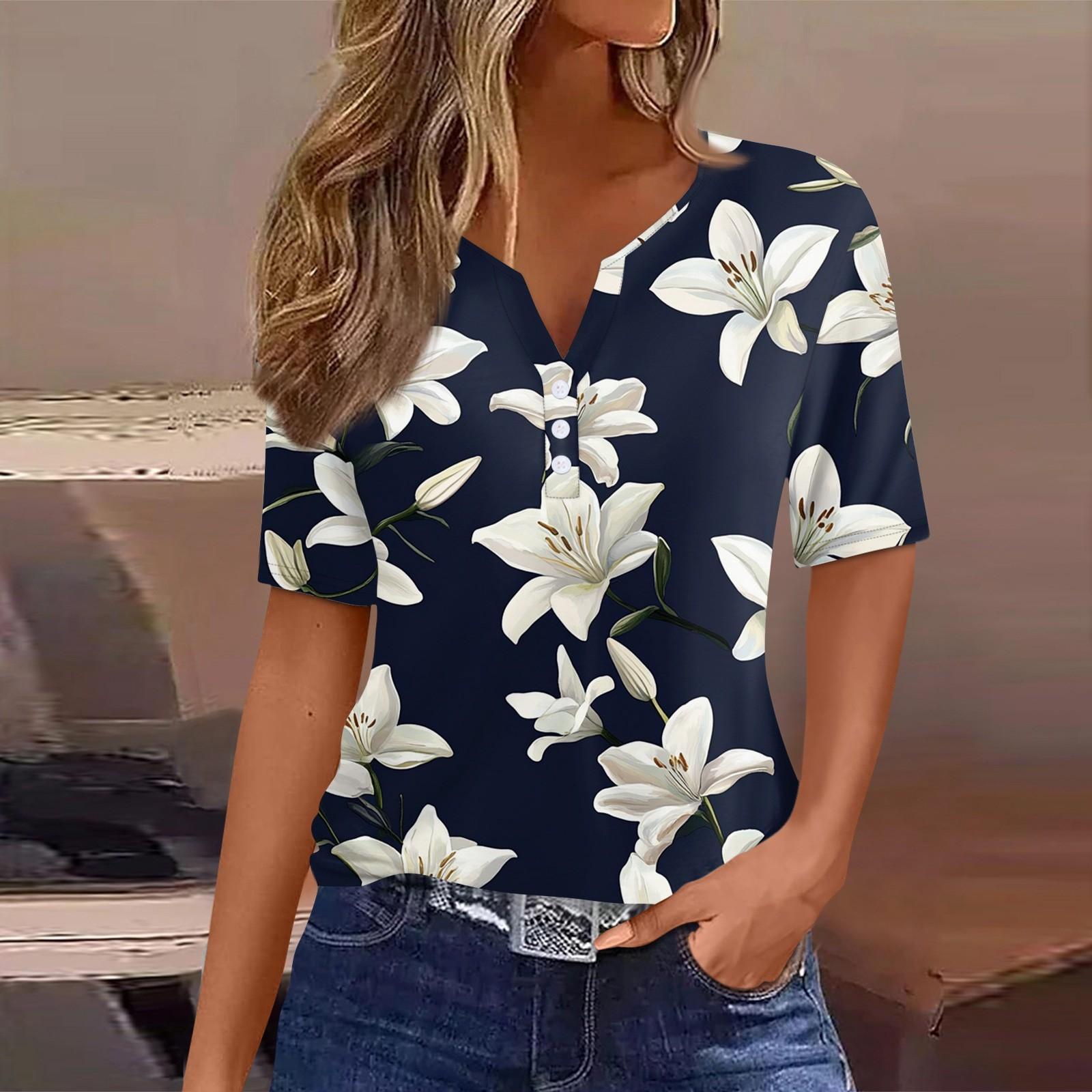 Женская повседневная футболка с коротким рукавом и V-образным вырезом, декоративная отделка пуговицами L тёмно-синий
Женская повседневная футболка с коротким рукавом и V-образным вырезом, декоративная отделка пуговицами L тёмно-синий