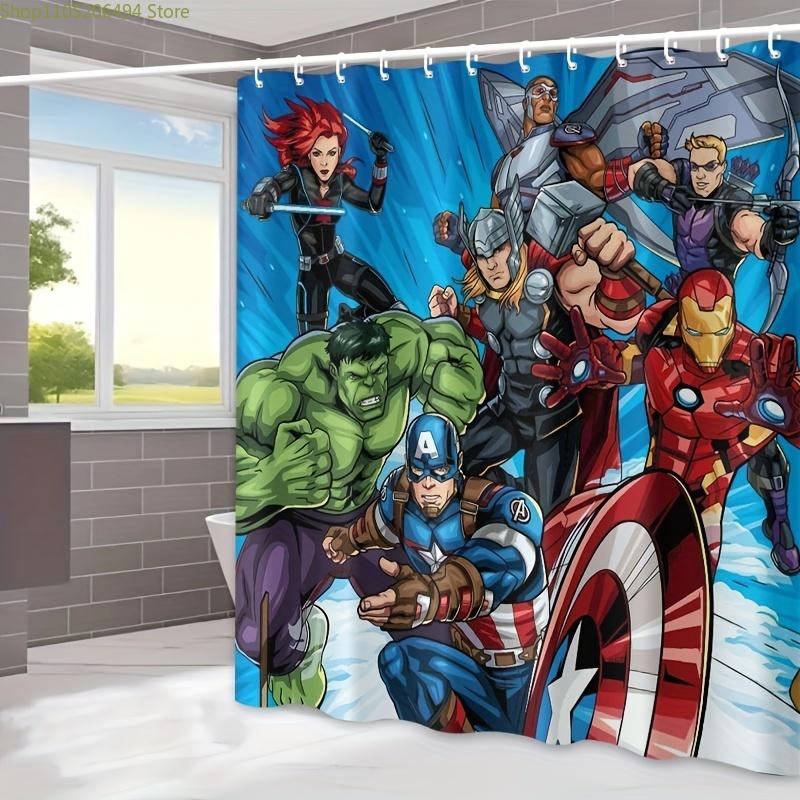 MARVEL Avengers Shower Curtain - Polyester, Machine Washable, Modern Cartoon Design with Superheroes, Hooks Included, Ideal fo 90x180cm
MARVEL Avengers Shower Curtain - Polyester, Machine Washable, Modern Cartoon Design with Superheroes, Hooks Included, Ideal fo 90x180cm