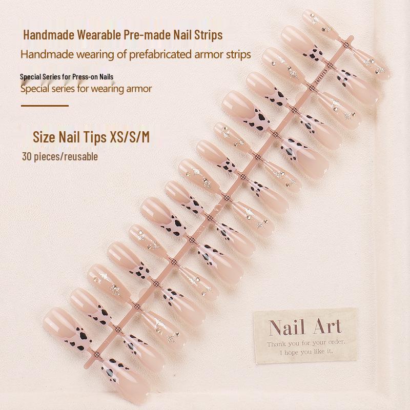High-End Leopard Print Glitter French Manicure Press-On Nails - Autumn/Winter Style Glue Version
High-End Leopard Print Glitter French Manicure Press-On Nails - Autumn/Winter Style Glue Version