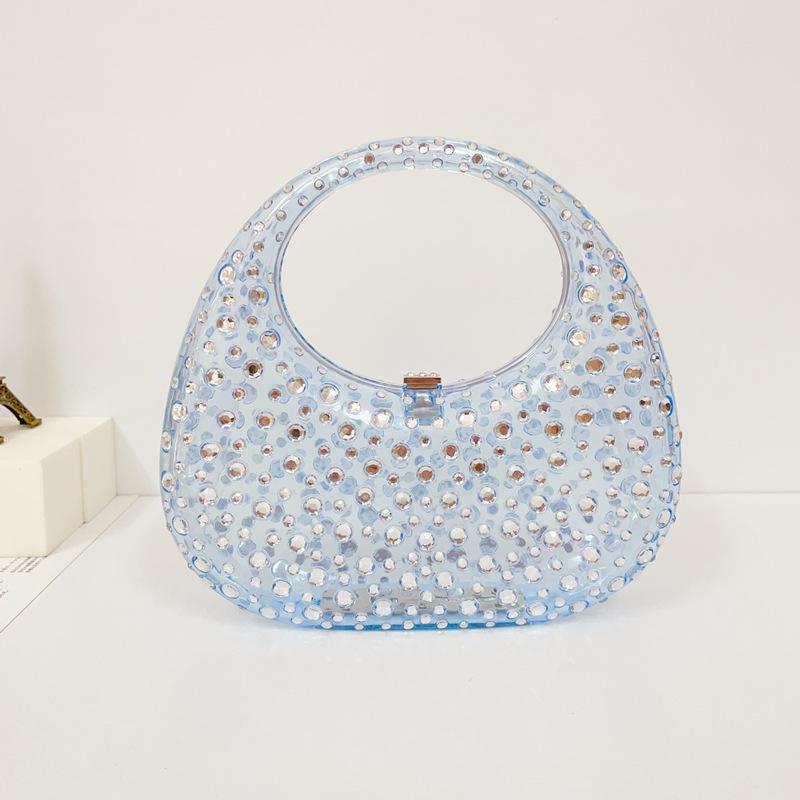 2023 New Handbag Women Transparent Summer Acrylic Bags Diamond Encrusted Evening Bags Luxury Designer Wedding Clear Bags синий
2023 New Handbag Women Transparent Summer Acrylic Bags Diamond Encrusted Evening Bags Luxury Designer Wedding Clear Bags синий