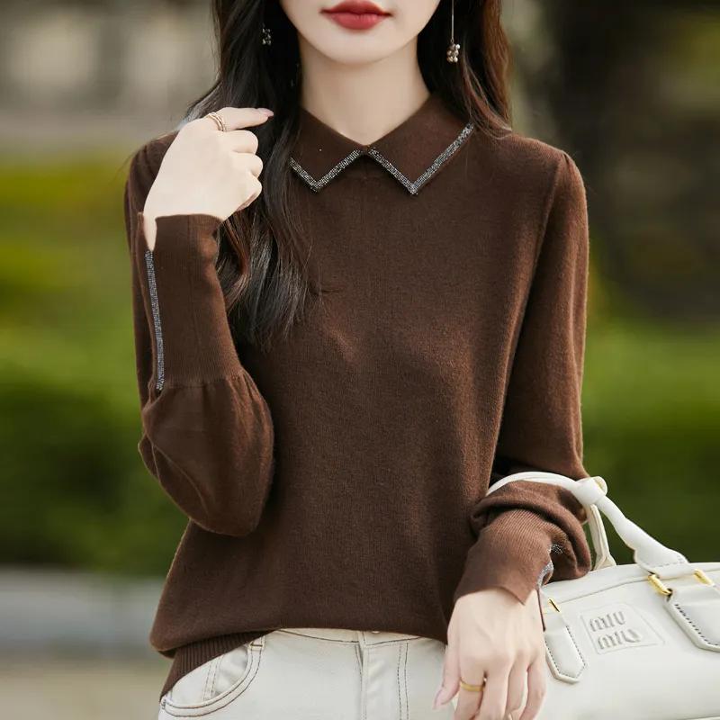 Женский осенне-зимний пуловер с воротником поло, рукавами-фонариками, ромбовидным узором, длинными рукавами, вязаный базовый топ XS кофейный
Женский осенне-зимний пуловер с воротником поло, рукавами-фонариками, ромбовидным узором, длинными рукавами, вязаный базовый топ XS кофейный