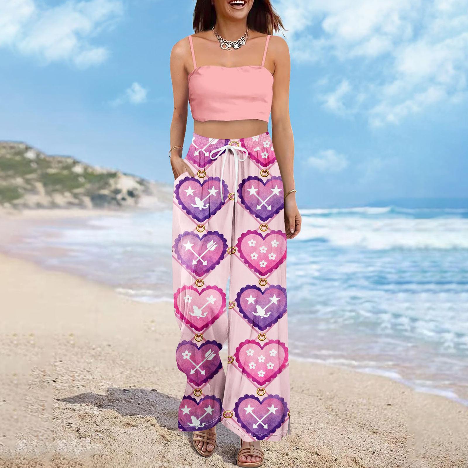 Women Summer Boho Palazzo Pants High Waist Wide Leg Printing Casual Trousers With Pockets M рожевий
Women Summer Boho Palazzo Pants High Waist Wide Leg Printing Casual Trousers With Pockets M рожевий