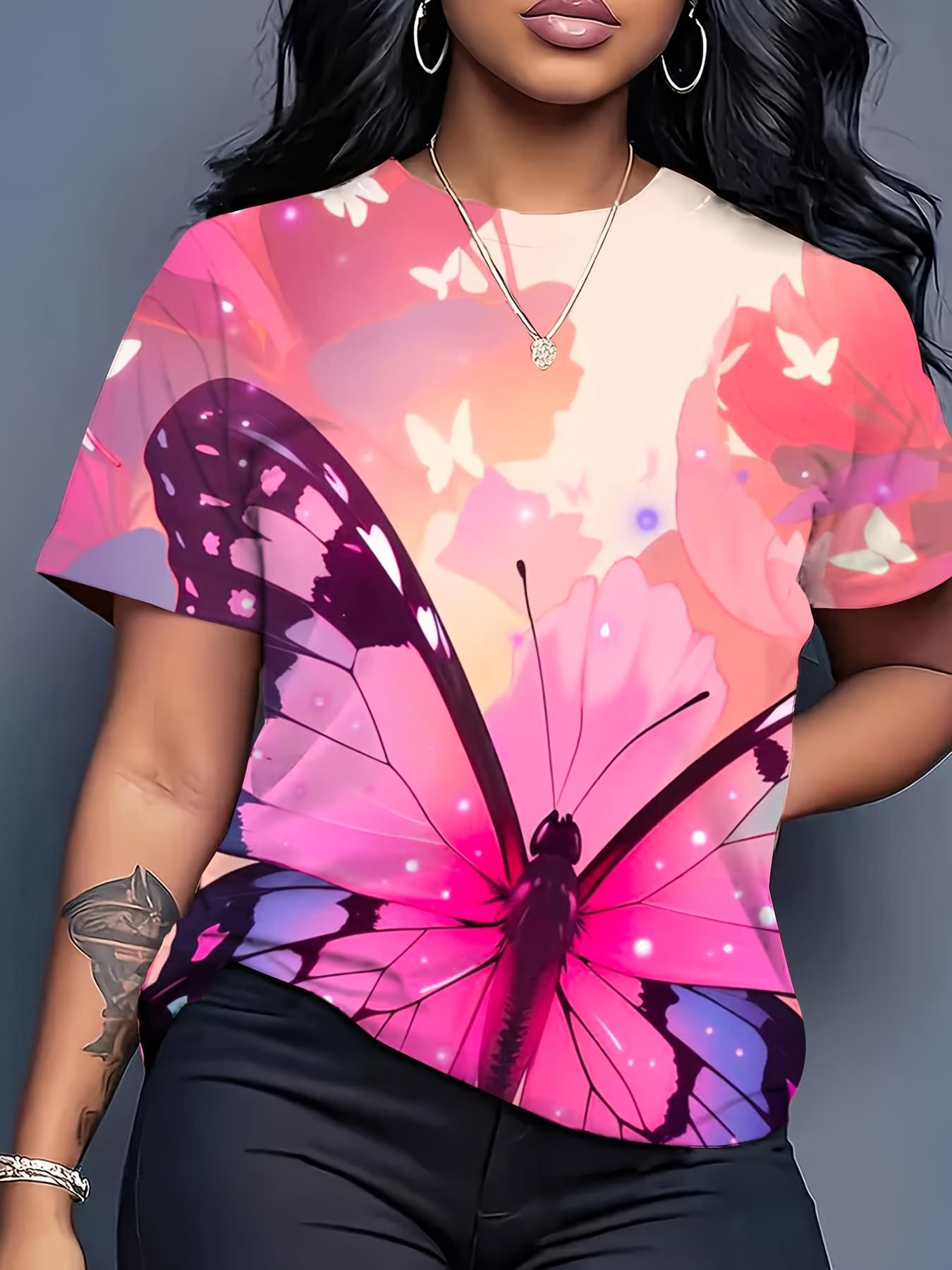 Women S T-Shirt - Soft Pink And Purple Butterfly Pattern T-Shirt. Breathable Casual Top for Daily Wear. Suitable for Parties And Beachwear - Perfect F 2XL дубильна кора
Women S T-Shirt - Soft Pink And Purple Butterfly Pattern T-Shirt. Breathable Casual Top for Daily Wear. Suitable for Parties And Beachwear - Perfect F 2XL дубильна кора