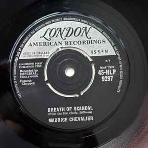 7inch Record MAURICE CHEVALIER Breath Of Scandal HLP9297 London American 1960 UK Soundtracks Musicals Used
7inch Record MAURICE CHEVALIER Breath Of Scandal HLP9297 London American 1960 UK Soundtracks Musicals Used