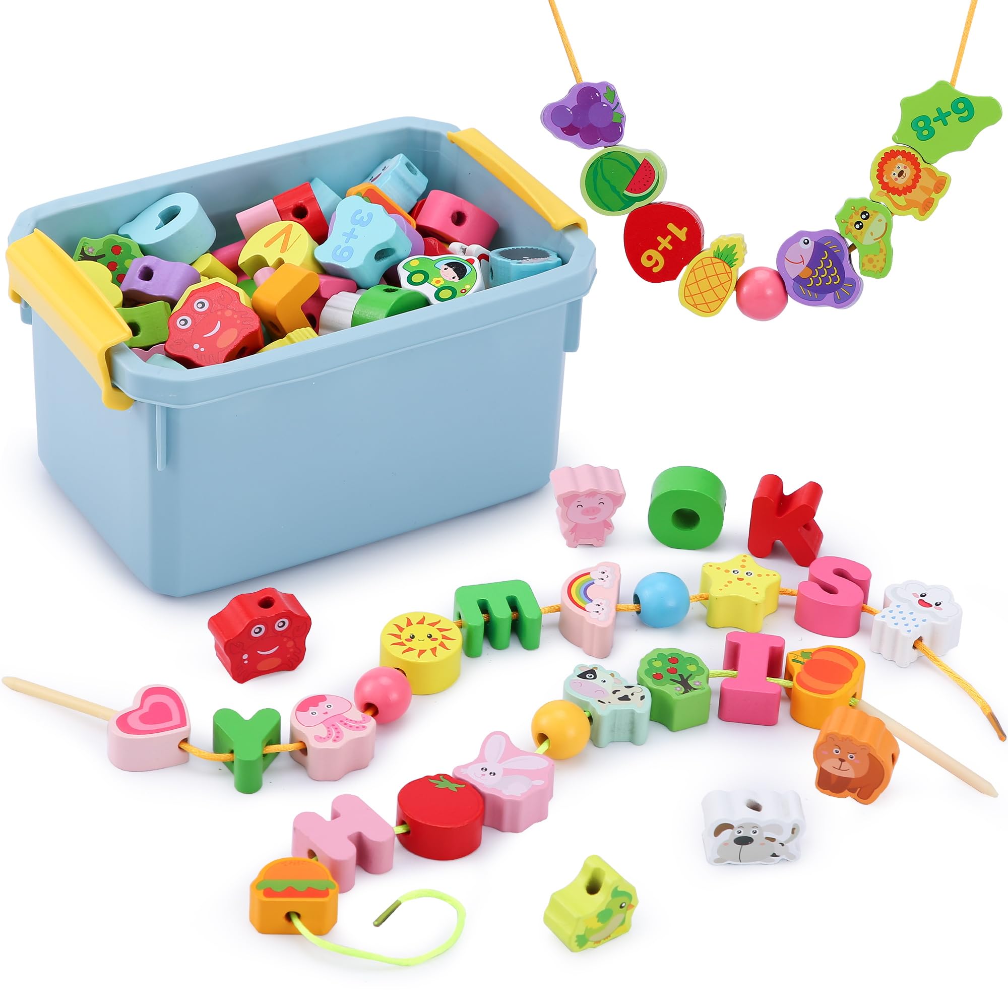 Bacolos Wooden Threading Toy, Montessori Educational Toy with Storage Case, Wooden Toy with Threading String
Bacolos Wooden Threading Toy, Montessori Educational Toy with Storage Case, Wooden Toy with Threading String