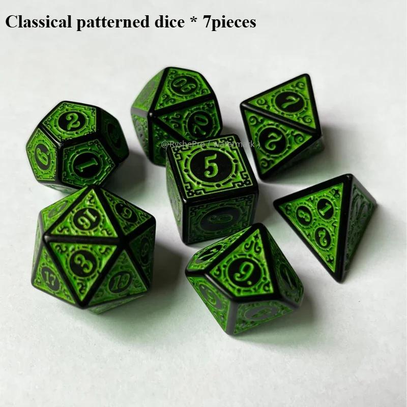 7pcs Polyhedral Dice Sets Ancient Style Floral Patterns Dice for DND RPG Dungeon and Dragons Table Board Playing Games Dice зелений
7pcs Polyhedral Dice Sets Ancient Style Floral Patterns Dice for DND RPG Dungeon and Dragons Table Board Playing Games Dice зелений