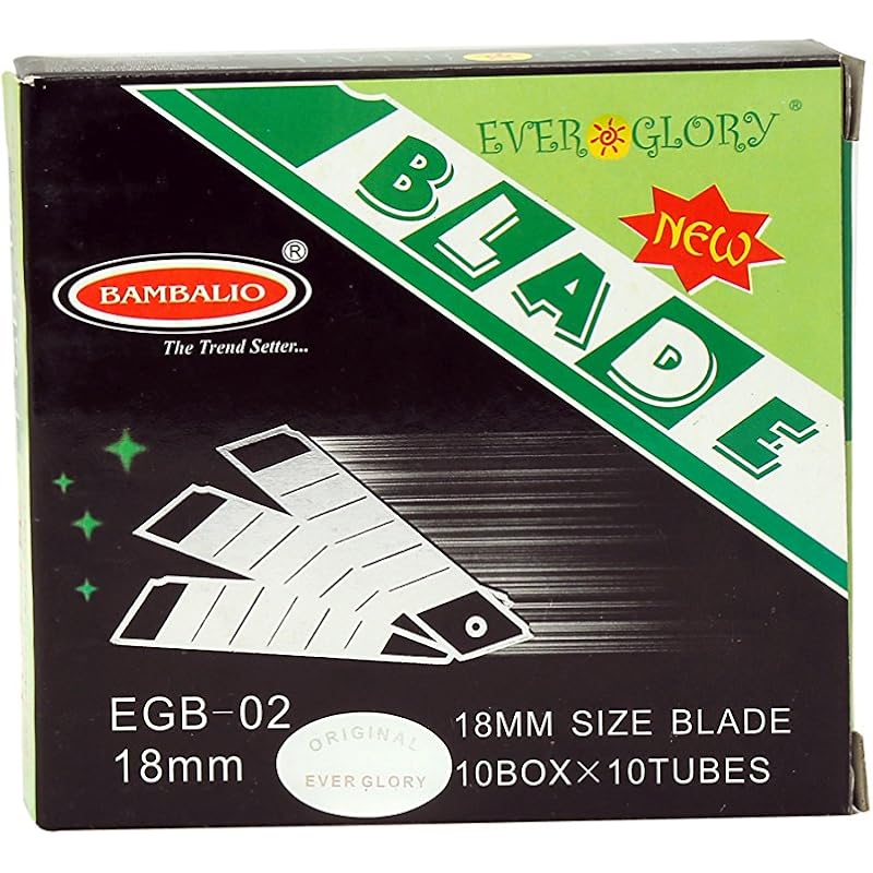 Ever Glory Replacement Cutter Blade Premium Quality - 18Mm - Egb-02 (Pm), Pack Of 100 Blades
Ever Glory Replacement Cutter Blade Premium Quality - 18Mm - Egb-02 (Pm), Pack Of 100 Blades