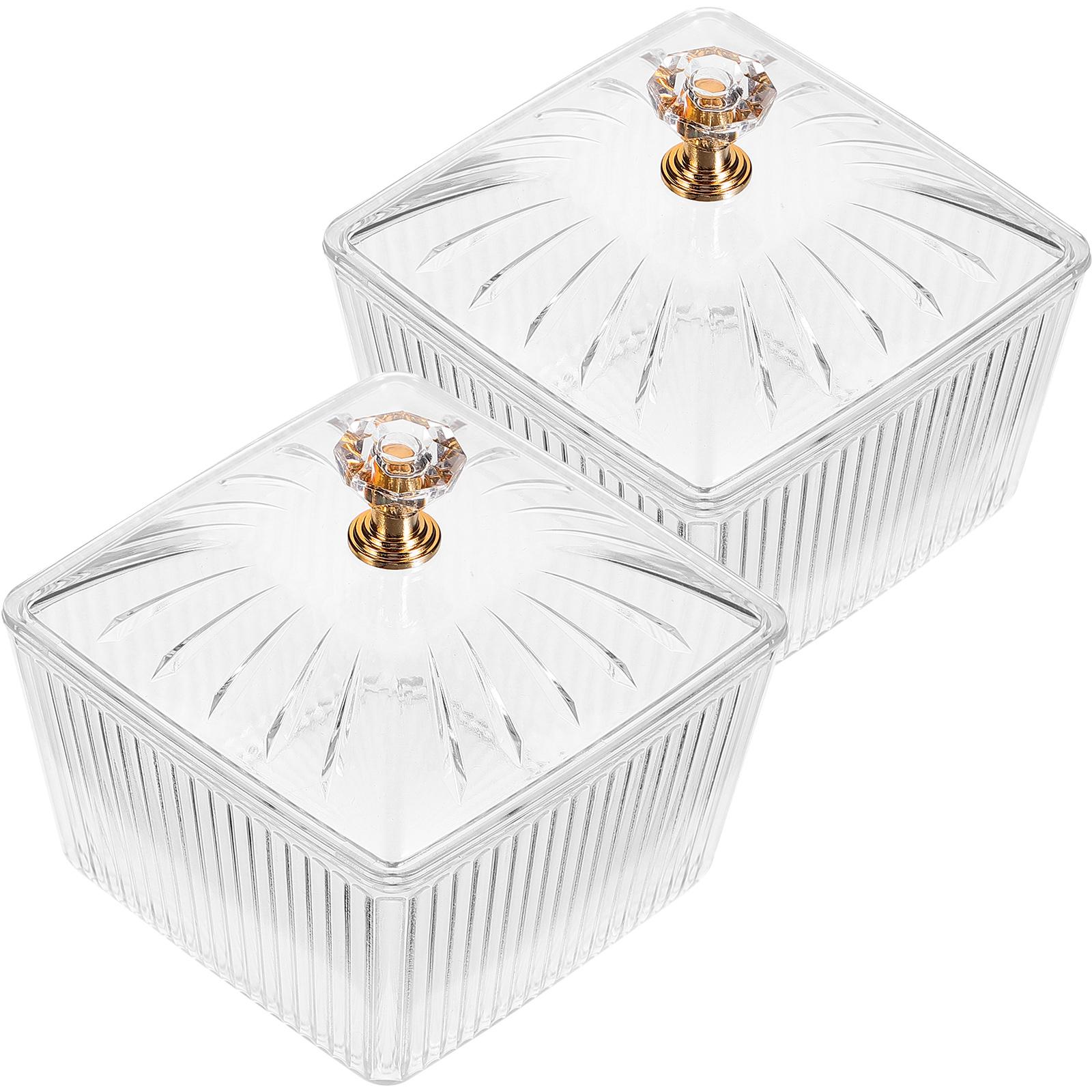 2 шт. банка для печенья, поднос для засахаренных фруктов, контейнер для хлопьев, небольшие контейнеры с крышками, прозрачные для конфет прозрачный