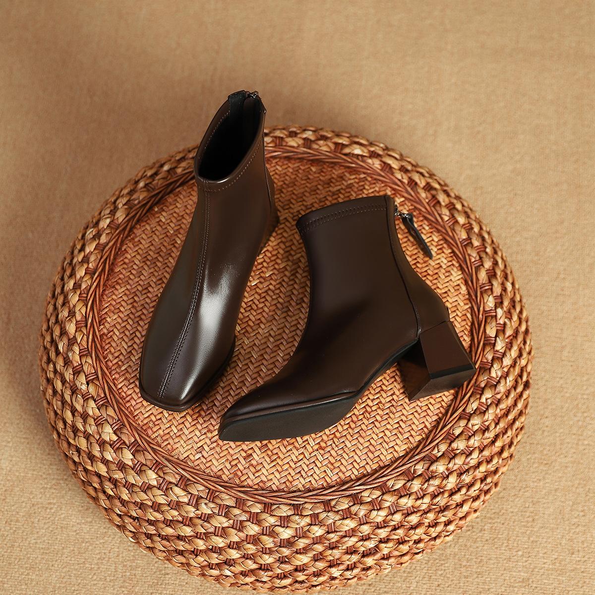 High Heel Square Head Short Boots Martin Boots Spring and Autumn Fleece Single Boots Women s Boots Rear Zipper Short Boots Women s Thick Heel Boots 34
High Heel Square Head Short Boots Martin Boots Spring and Autumn Fleece Single Boots Women s Boots Rear Zipper Short Boots Women s Thick Heel Boots 34