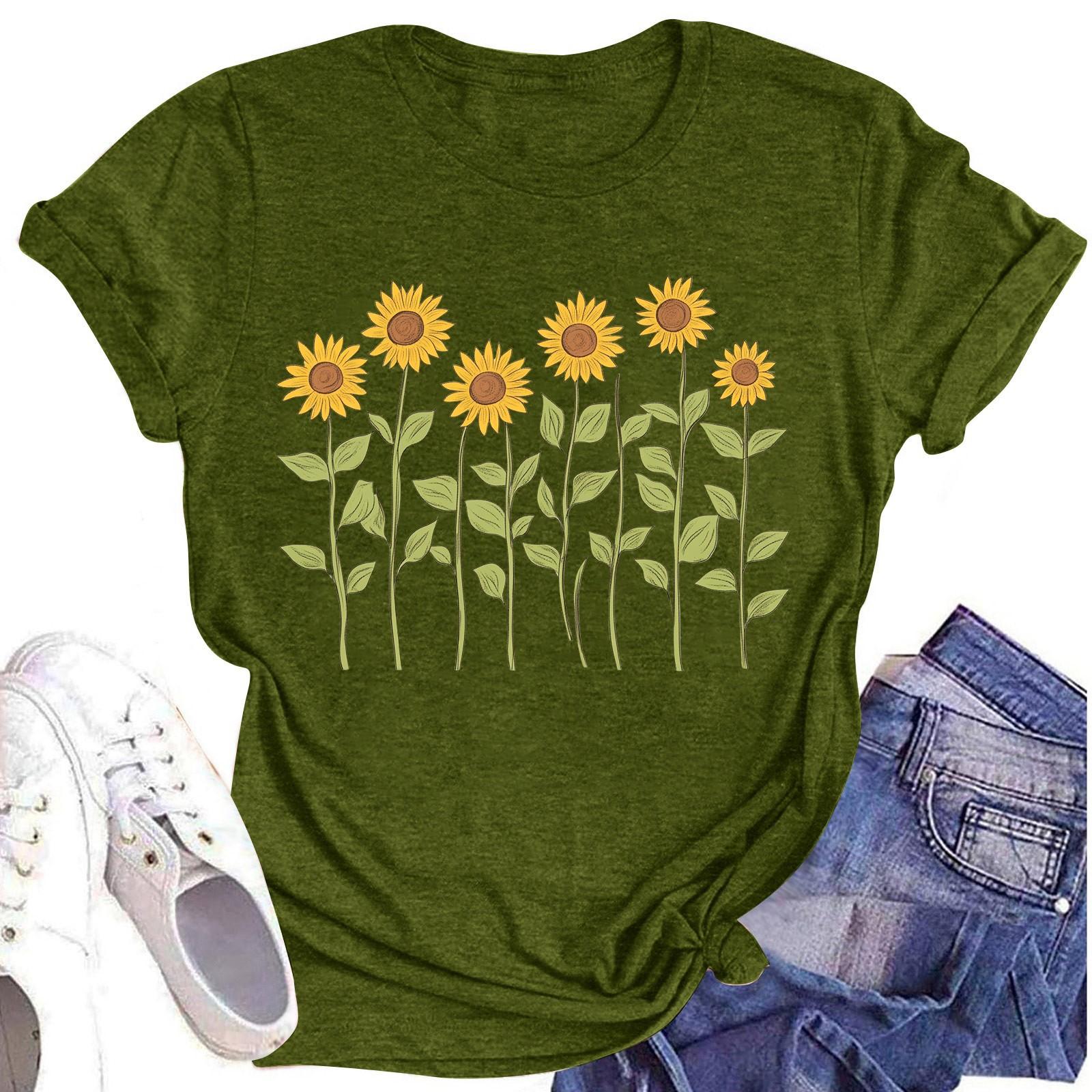 Женская повседневная футболка с круглым вырезом и цветочным принтом, короткий рукав L армия зеленый
Женская повседневная футболка с круглым вырезом и цветочным принтом, короткий рукав L армия зеленый