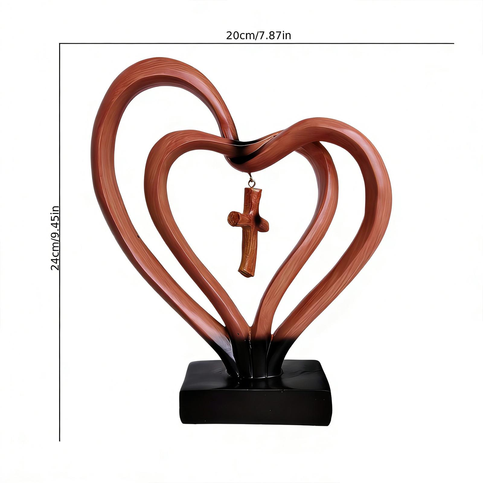 Entwined Heart & Cross Christian Wedding Sculpture Symbolizing Husband Wife & God Entwined Hearts Jesus Cross Decorations
Entwined Heart & Cross Christian Wedding Sculpture Symbolizing Husband Wife & God Entwined Hearts Jesus Cross Decorations