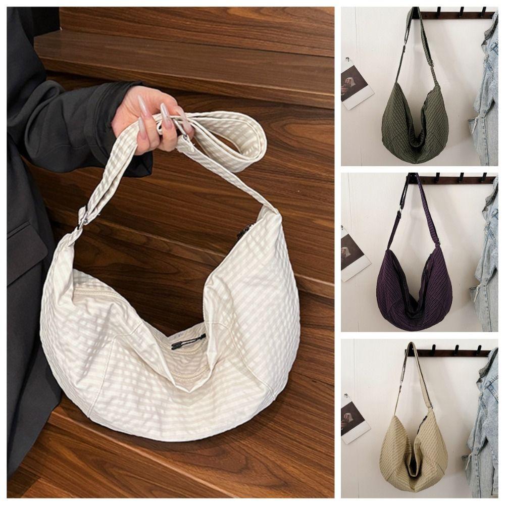 Korean Style Single Shoulder Bag Commuting Hobos Crossbody Bag Soft Nylon Dumpling Bag Outdoor білий
Korean Style Single Shoulder Bag Commuting Hobos Crossbody Bag Soft Nylon Dumpling Bag Outdoor білий