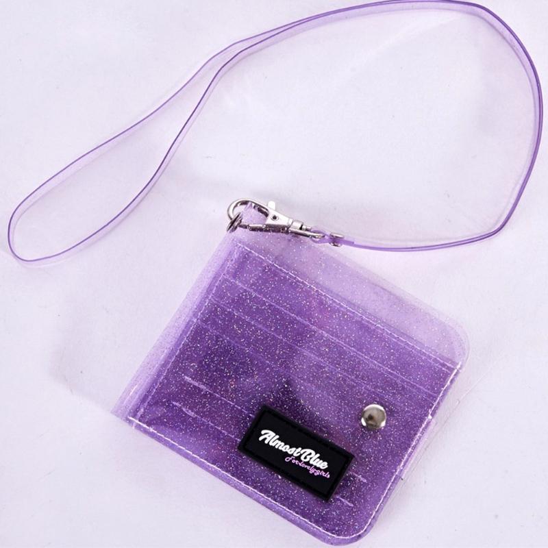 New Transparent Shiny Women Wallet PVC Clear Jelly Mini Purse Bank Credit Card Holder Portable Lanyard Access Card Bag Wallets
New Transparent Shiny Women Wallet PVC Clear Jelly Mini Purse Bank Credit Card Holder Portable Lanyard Access Card Bag Wallets