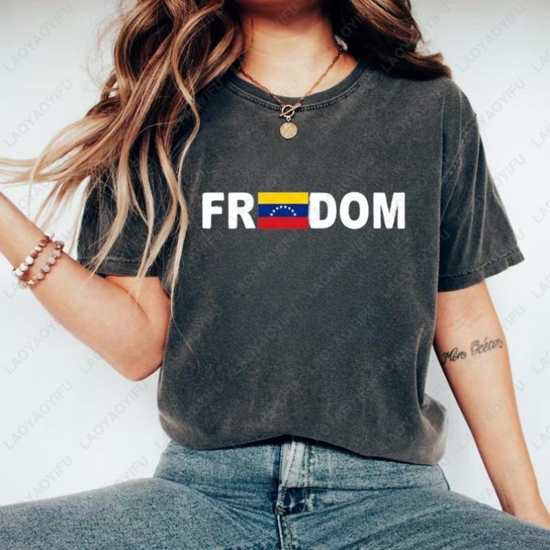 Freedom Venezuela Unisex Adult Cotton Shirt We Stand With Venezuela Flag Solidarity Tee Casual Style Oneck Printed Women Tops 4XL
Freedom Venezuela Unisex Adult Cotton Shirt We Stand With Venezuela Flag Solidarity Tee Casual Style Oneck Printed Women Tops 4XL