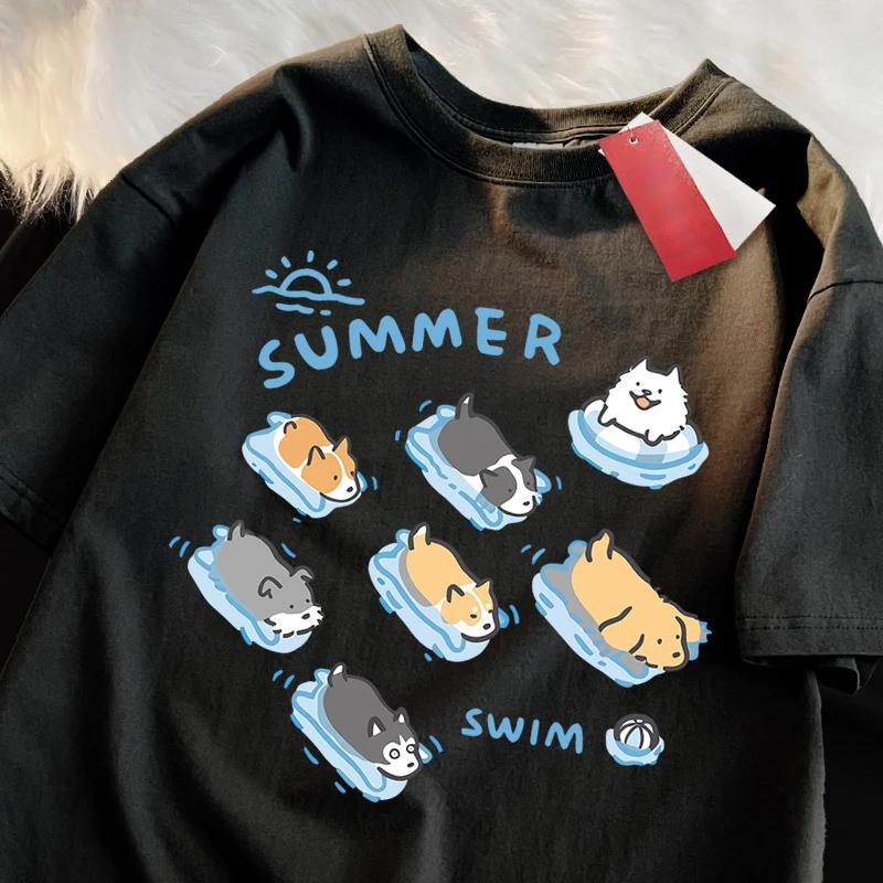 Fun Cat and Dog Swimming Japanese Style TShirt Female Casual Loose TShirts Tops Fashion Breathable Tee Clothing 4XL
Fun Cat and Dog Swimming Japanese Style TShirt Female Casual Loose TShirts Tops Fashion Breathable Tee Clothing 4XL
