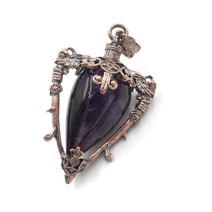 Bronze Water Drop Crystal Pendulum Pendant Necklace with Natural Stone
Bronze Water Drop Crystal Pendulum Pendant Necklace with Natural Stone