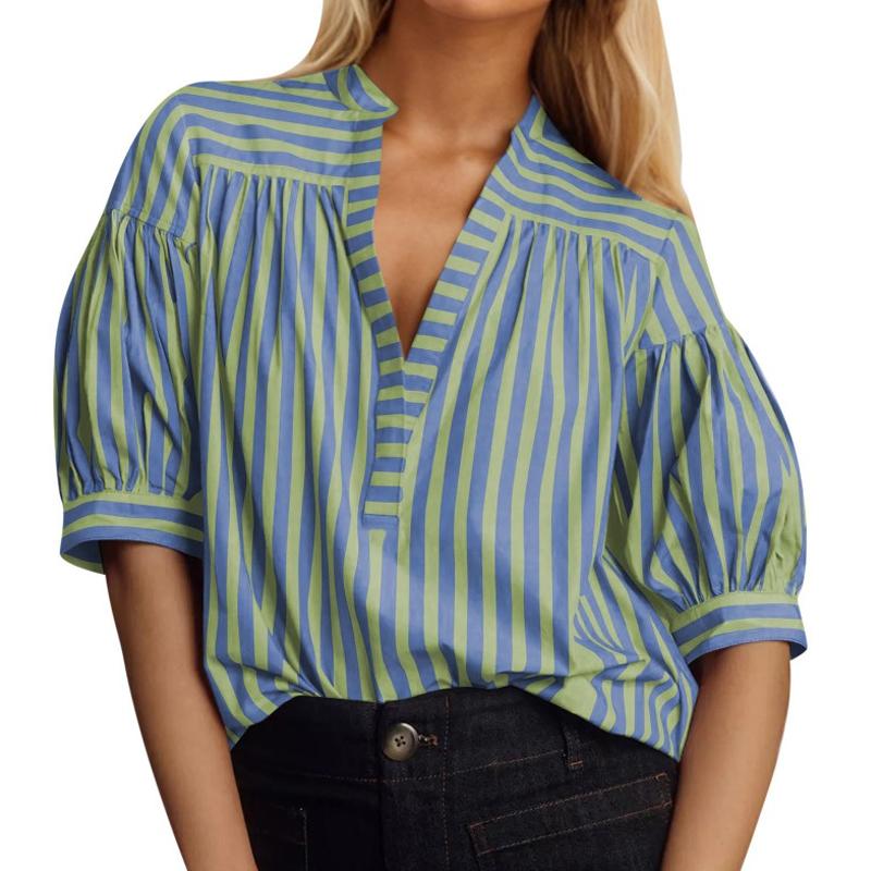 Fashion Loose Striped Lantern Short Sleeve Summer Shirt Women Loose Casual Simple Blouse Office Ladies Elegant Basic Streetwear Women s Clothing XXL рожевий
Fashion Loose Striped Lantern Short Sleeve Summer Shirt Women Loose Casual Simple Blouse Office Ladies Elegant Basic Streetwear Women s Clothing XXL рожевий