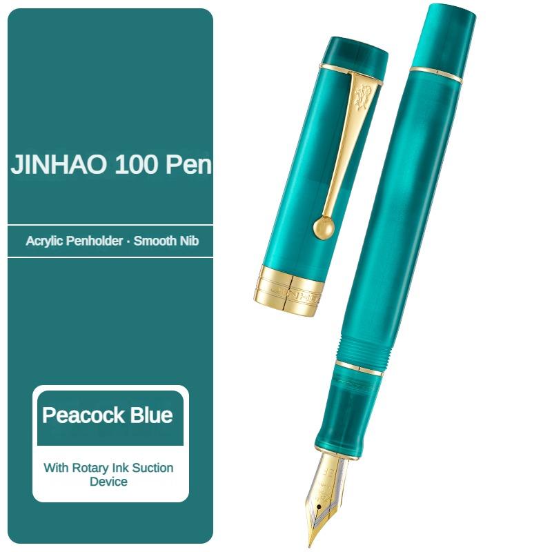 JINHAO 100 Acrylic Fountain Pen Beautiful Green Gift Pen EF/F/M with Converter Writing Office School Supplies Stationery F peacock синього кольору
JINHAO 100 Acrylic Fountain Pen Beautiful Green Gift Pen EF/F/M with Converter Writing Office School Supplies Stationery F peacock синього кольору