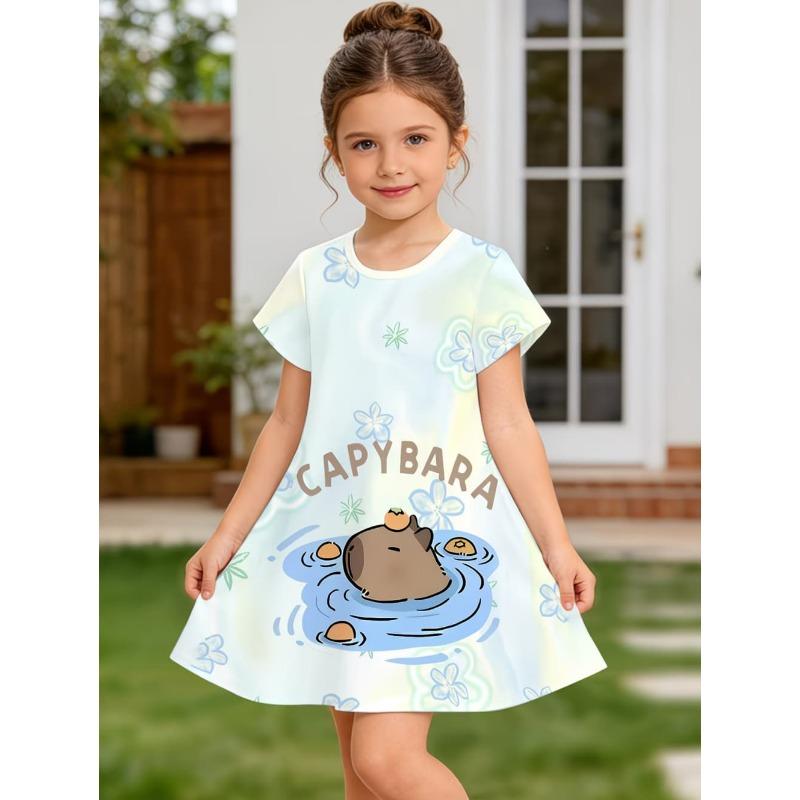Girl Clothes Cartoon Capybara Print Girls Short Sleeve Princess Dresses Summer Kids Clothes Party Birthday XXXL
Girl Clothes Cartoon Capybara Print Girls Short Sleeve Princess Dresses Summer Kids Clothes Party Birthday XXXL