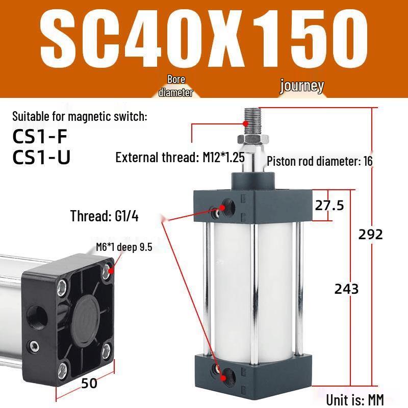 Aokewen SC40*150 Standard Pneumatic Cylinder
Aokewen SC40*150 Standard Pneumatic Cylinder