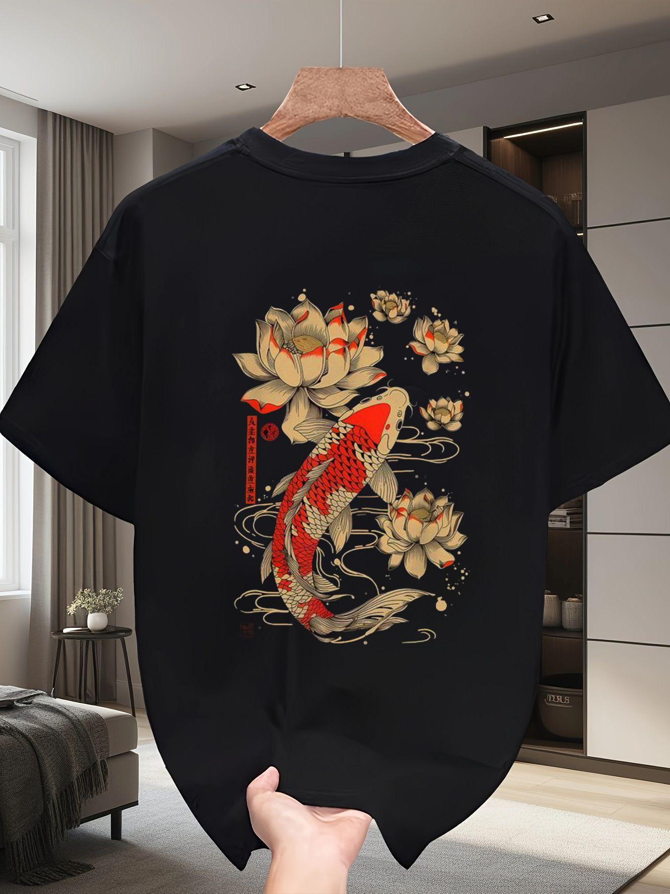 Graphic T-Shirt Featuring Koi Fish And Lotus Flower in Japanese Ukiyo-E Style - Enchanted Lucky Carp Design - Unisex Casual Crew Neck Short Sleeve Tee 5XL різнокольоровий
Graphic T-Shirt Featuring Koi Fish And Lotus Flower in Japanese Ukiyo-E Style - Enchanted Lucky Carp Design - Unisex Casual Crew Neck Short Sleeve Tee 5XL різнокольоровий