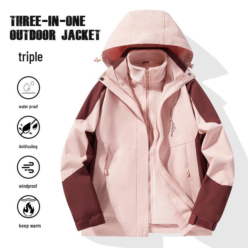 3-in-1 Men s and Women s Fleece-Lined Windproof Waterproof Mountaineering Jacket 3XL
3-in-1 Men s and Women s Fleece-Lined Windproof Waterproof Mountaineering Jacket 3XL