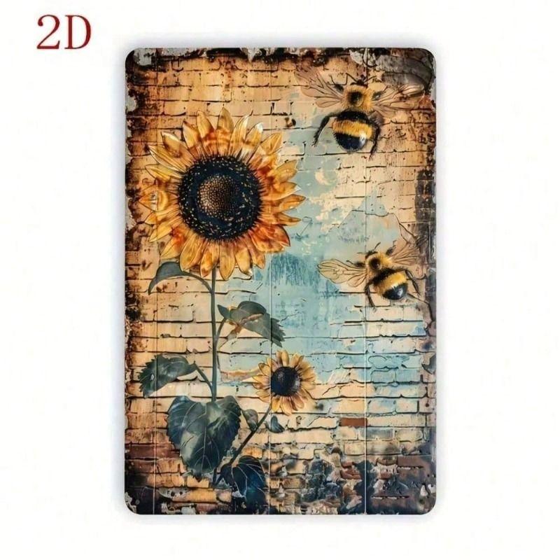 Metal Poster Wall Art Sunflower Bee Vintage for Cafe
Metal Poster Wall Art Sunflower Bee Vintage for Cafe